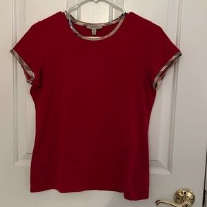 Red Burberry t shirt